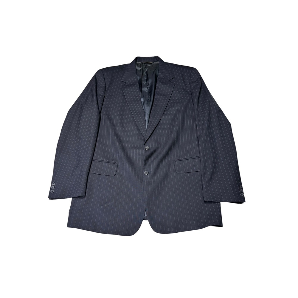 Brooks Brothers Mens 46 LG Navy Blue Pinstripe 100% Pure Wool Blazer Suit USA